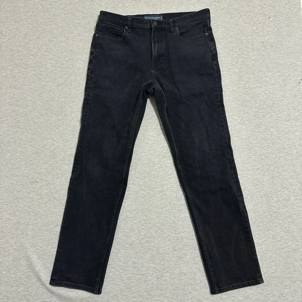 Everlane Uniform Relaxed‎ Straight Fit Denim Jeans Black Mens Size 33x30